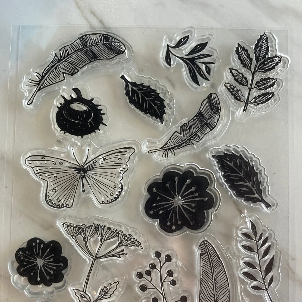 Feather Flower Branch Stamp Set